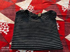 Black And White Striped Top