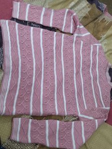 Pink Striped Cardigan