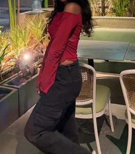 SAVANA Red Off-Shoulder Top