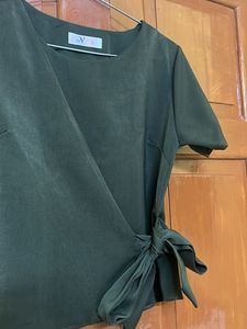 Stylish Green Wrap Top