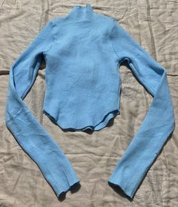Cute Blue Long Sleeve Top