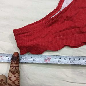 ⭐ Red Scalloped Bikini Bottom