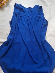 y2k Vibrant Blue Sleeveless Tunic Top