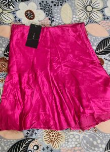 Hot Pink Crinkled Zara Mini Skirt