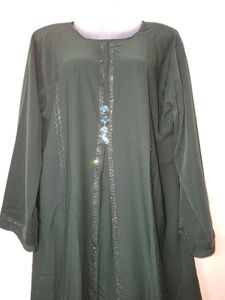 Elegant Green Abaya with Embellishments