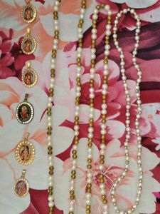 Gold Plated Pendant Chains and earrings