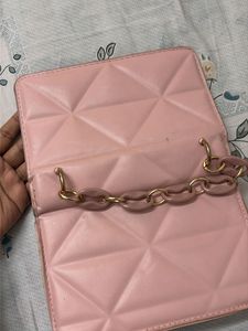 Chic Pink Quilted Shoulder Bag with Chain