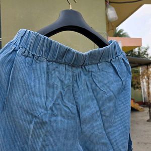 Blue Striped flared Pants