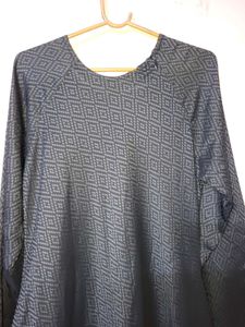 Stylish Geometric Print Pattern Satin Abaya