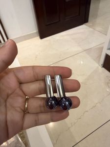 Unique Dark Blue & Silver Earrings