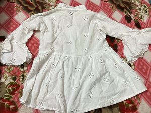 White Eyelet Tunic Top