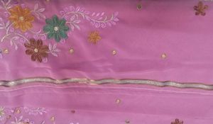 Beautiful Floral Pink Saree with Blouse