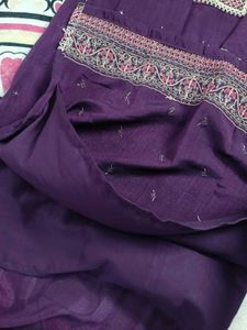 Purple party wear kurta set