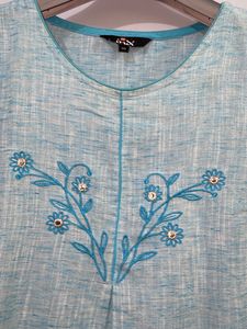 Sky Blue Yolk Embroidered Kurta Women’s