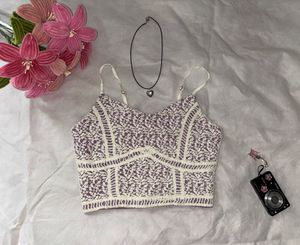 lavender purple crochet crop top