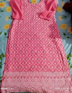 Pink Embroidered Kurti