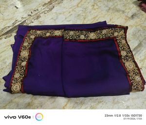 Exquisite Purple Embroidered Saree
