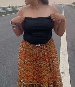 Solid Black Ruched Tube Top