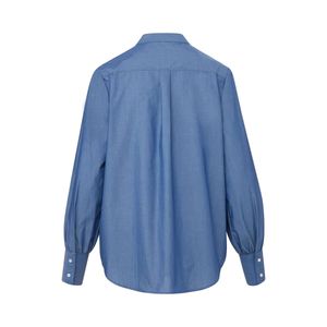 Blue Bishop Sleeve Button-Down Shirt