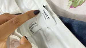 Forever 21 Distressed White Jeans