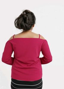 Magenta Off-Shoulder Top