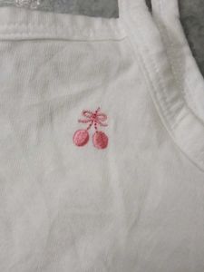 White Camisole Dress with Ruffles