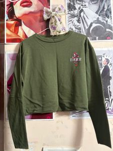 Olive Green Cropped Top
