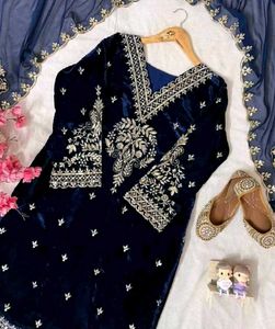 Navy blue pakistani suit ,FIXED PRICE