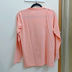 Peach Pink Graphic Full Sleeve T-Shirt XL