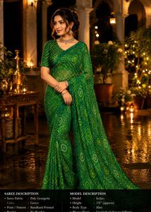 Soft Floral Printed green Saree for Women