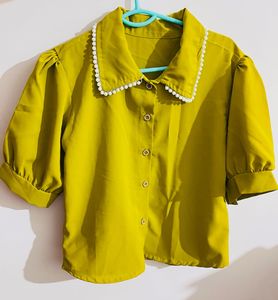 Stylish Yellow Puff Sleeve Blouse