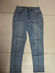 High waist Light Wash Seamed Jeans