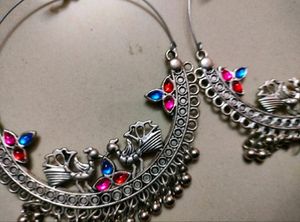 Light Weight Oxidised Chandbali