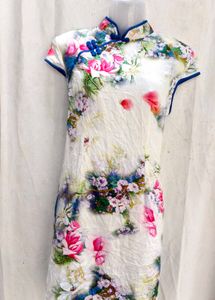 Floral Print Chinese Cheongsam Dress