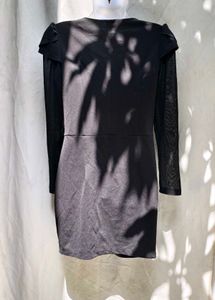 46910. Elegant Black Ruffle Dress