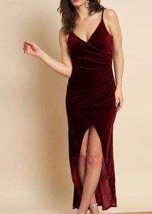 Velvet Maxi Dress with Slit