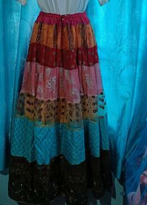 Patchwork Bohemian Maxi Skirt