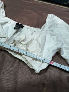 White Eyelet crop top