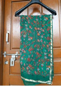 Beautiful Green Floral Print Saree