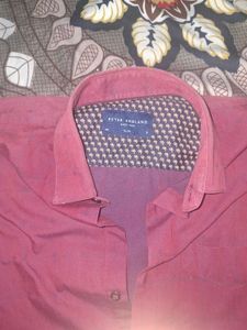 Peter England Men's Slim Fit Red Shirt