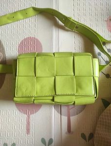 Lime Green Woven Crossbody/waist Bag