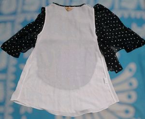 Polka Dot Flared Sleeve Top