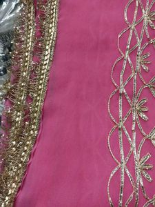 Stunning Pink  with Gold Embellishments
