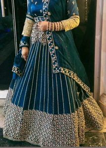 Elegant Teal Embroidered Lehenga Choli