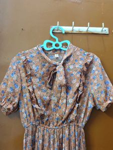 Chic Floral Print Pleated Dress