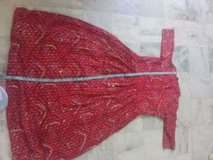it's red anarkali