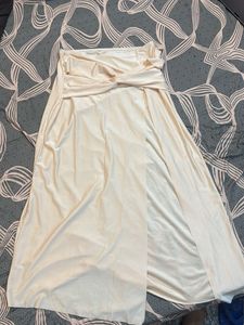 Elegant Cream beach skirt with side slit