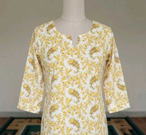 Yellow Paisley Print Kurta