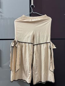Beige Palazzo Pants with Lace Detail| Women & Girl