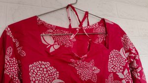 Vibrant Pink Floral Kurta
